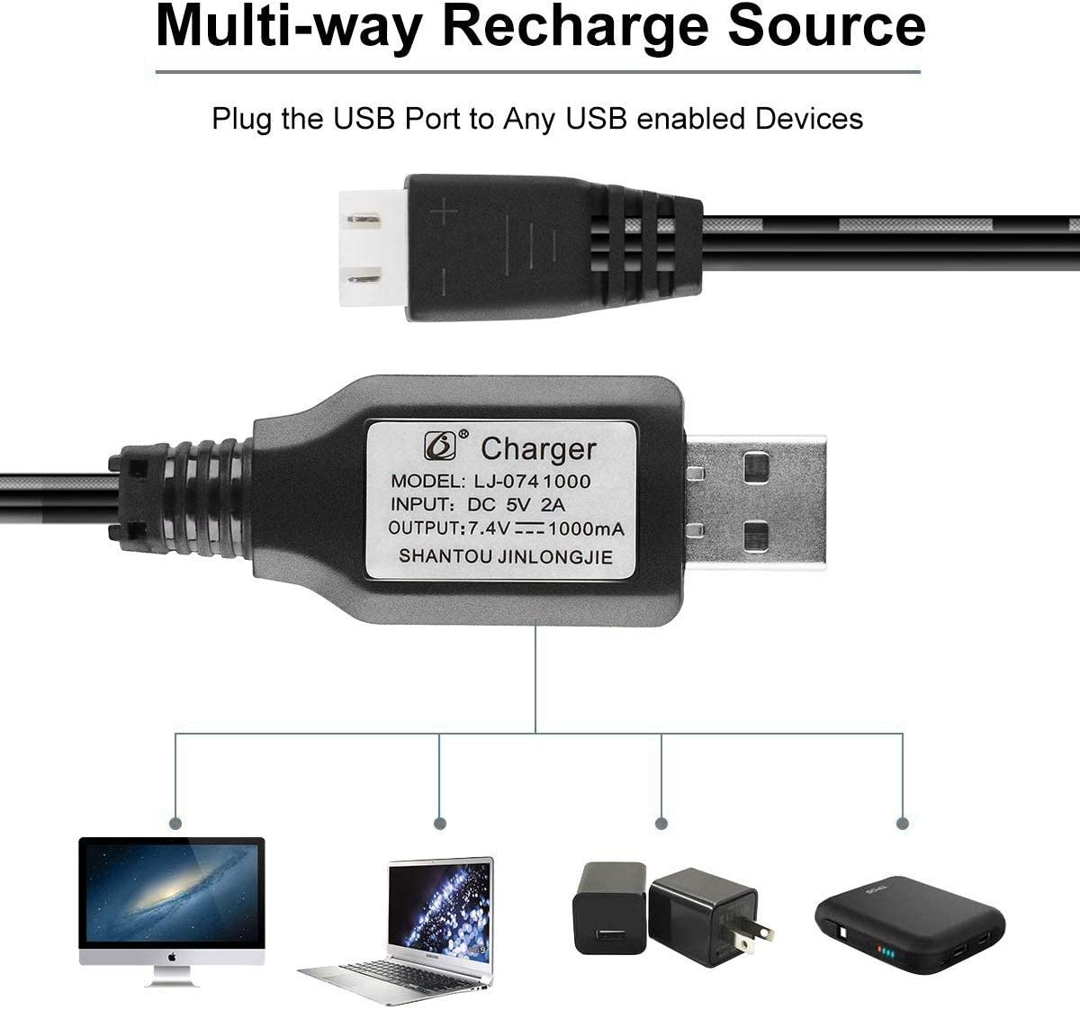 1-Pack XH-3P Balance 7.4V 1A L - Drone Battery Balance Charger recension och pris