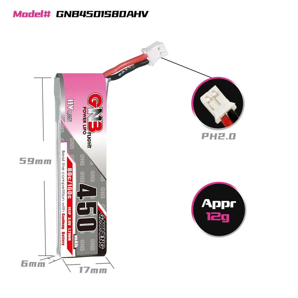 GAONENG GNB 1S 450mAh 80C/160C - Drone Battery 3S recension och pris