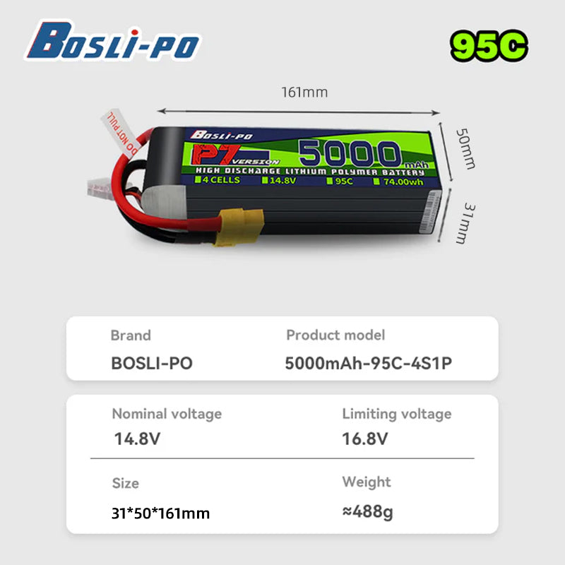 Boslipo P7 Version 5000mAh 95C - Drone Battery 6S recension och pris