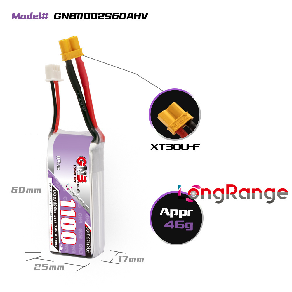 GNB 1100mAh 2S 3S 4S 6S 60C/12 - Drone Battery 3S recension och pris