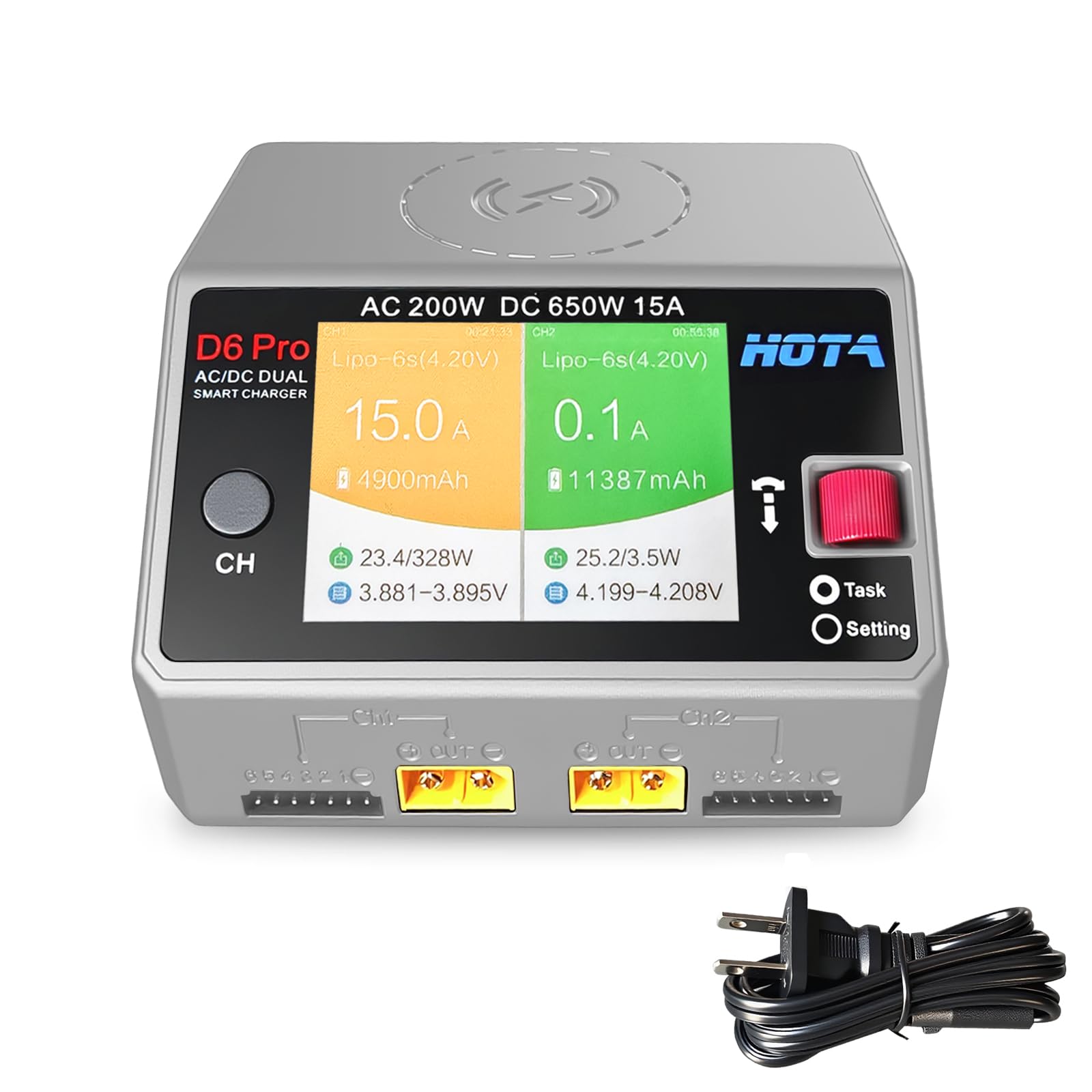 NEW HOTA D6 Pro Grey AC 200w D - Drone Battery Smart recension och pris